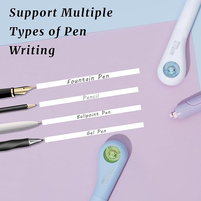 M&G 6Pcs White Correction Tape Pens, 19.7Ft Retractable Pen Shaped Smooth Pull Out Tape Pen for Instant Correction, Tear-Resistant Portable Applicator Easy to Use for School Office Supplies (6M Each)