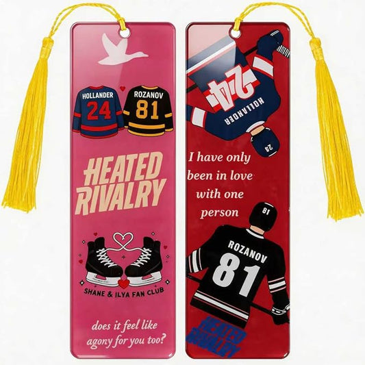 for 2 Pack Heated Rivalry Merch Inspired Bookmark Stuff, Ilya Rozanov 81 Shane Hollander 24 Bookmarks Gifts Accessories Merchandise for Fans Women Men Birthday World Cup 2026 Book Lovers