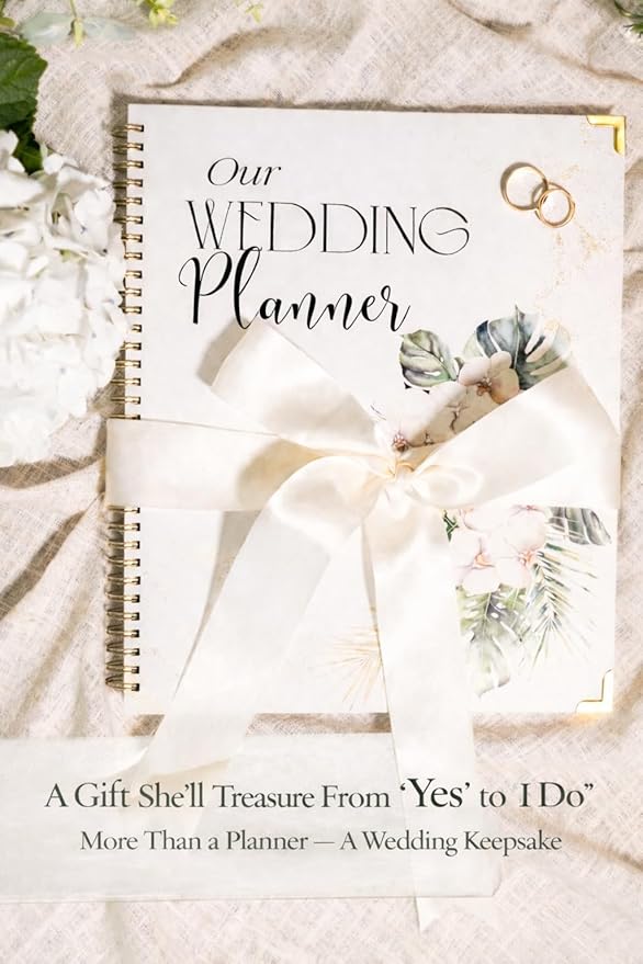 Wedding Planner Book and Organizer for Bride and Groom - Engagement Gift, Wedding Planner with Checklist, Timelines, & Budget Tracker - Includes Free QR Code for Exclusive Digital Tools.