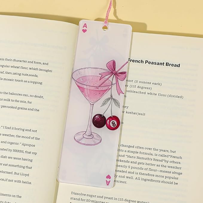 Coquette Acrylic Bookmark Set, 3PCS Pink Bookmarks with Tassel, for Book Lovers, Reading Accessories Gift for Women & Girls(3pc Bow)
