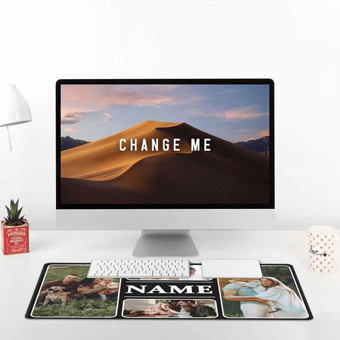 Custom Mouse Pads, Custom Big Mouse Pad 16 * 29.5in, Customized Desktop Mat with 4 Photos and Name, Desk Accessories, Workspace Organizers, Mousepad Gaming, Office Accessories, Keyboard Pad