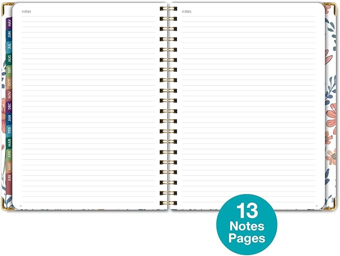 HARDCOVER Academic Year 2026-2027 Planner: 14 Months (May 2026 Through June 2027) 8.5"x 11" Daily Weekly Monthly Planner Yearly Agenda. Bookmark, Pocket Folder and Sticky Note Set (Colorful Botanicals)