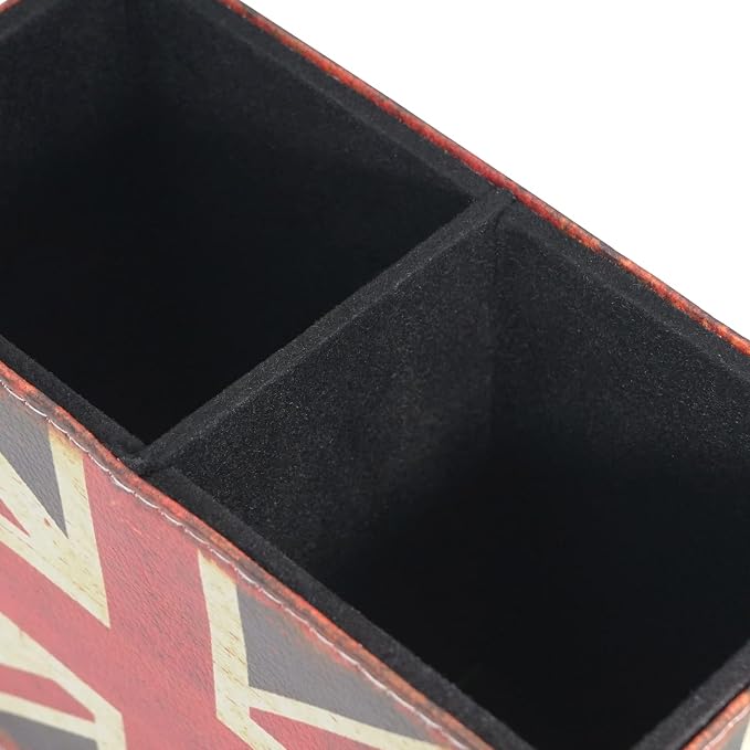 DreamsEden Vintage Pen Pencil Holder Cup Retro Pattern Desk Organizer for Home Office Bedroom (Union Jack Flag Square)
