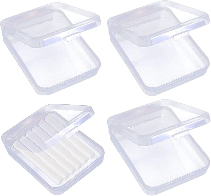 4 Pcs Clear Chalk Holders Storage Case Multifunctional Plastics Storage Box Office Supplies For Teachers School