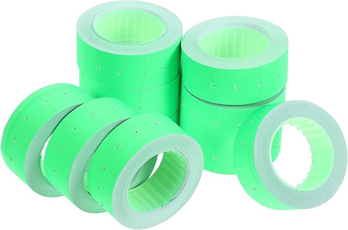 5000pcs Fluorescent Green Price Tag Sticker Roll Adhesive Supermarket Price Label Paper for Retail Store Marker Gun