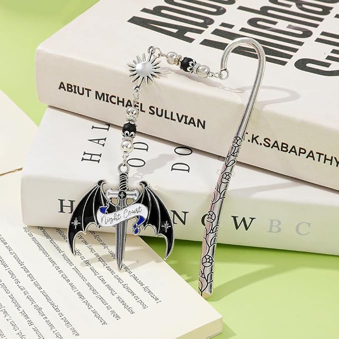 Dark Fantasy Acotar Metal Bookmark,The Night Court Feysand Bookmarks, Chic Book Accessory for Bookworms, Great Gift for ACOTAR Fandom & Book Lovers (ACotar)