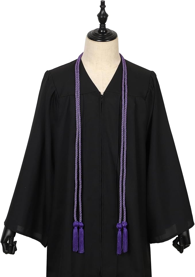 Graduation Double Honor Cords with Tassels Braided Academic Ropes for High School College Ceremony 68 Inch (Purple)
