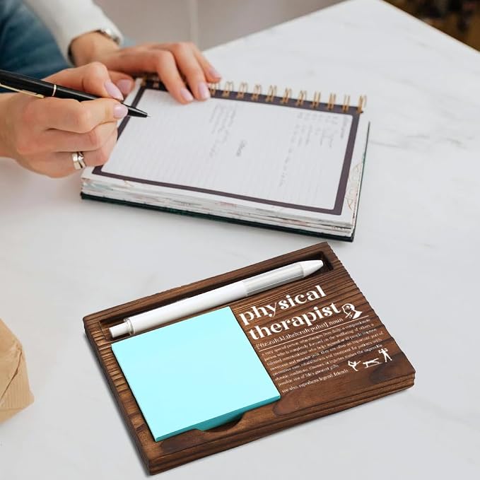 Wooden Sticky Note Holder for Physical Therapists, Motivational Office Decor, Appreciation Gift for Therapists, 16.5 x 12 x 1.5 cm,LQQ21