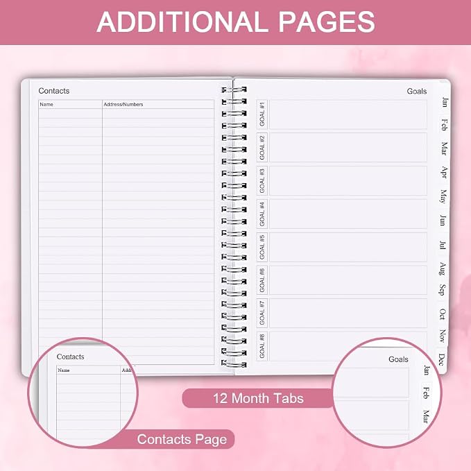 Cheericome Planner 2026-2027, Monthly Weekly Planner Runs January 2026 to June 2027, 26-27 Planners with PP Cover and Elastic Bond, 18 Month, Rose Monthly Planner Calendar