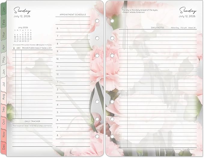 FranklinCovey - Blooms Planner Refill | Two Page Per Day - Ring-Bound (Compact, Apr 2026 - Mar 2027)