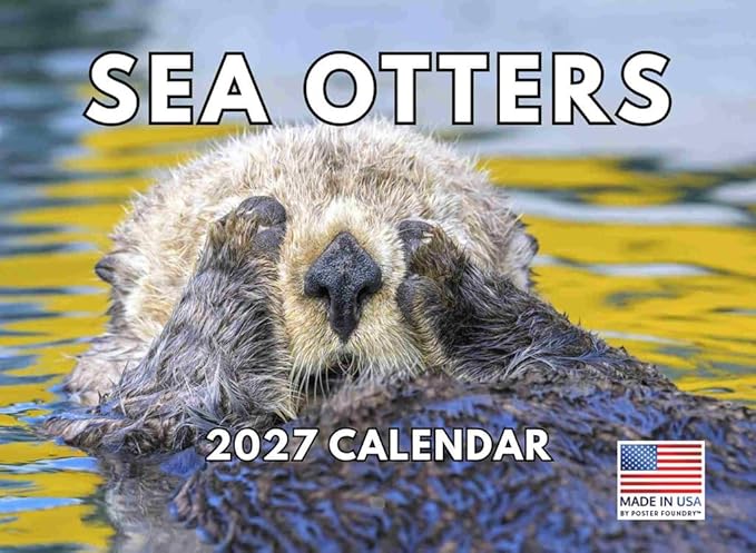 Sea Otter Calendar 2027 Monthly Wall Calender 12 Month