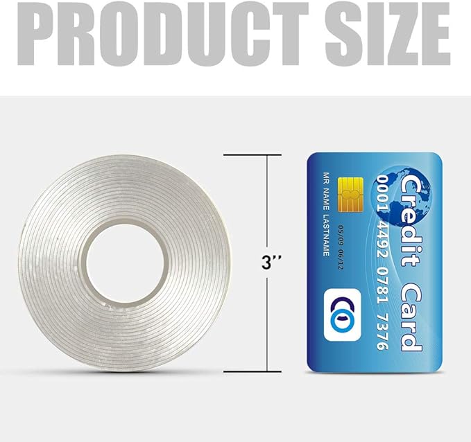 VERSAF Double Sided Tape Heavy Duty - 3/4" 10' Acrylic Clear Strong Adhesive Removable No Residue Double Sided Tape Mounting for Carpet Fix/Home Office wall/Poster/LED Lights/Car Decor/Glass Decor