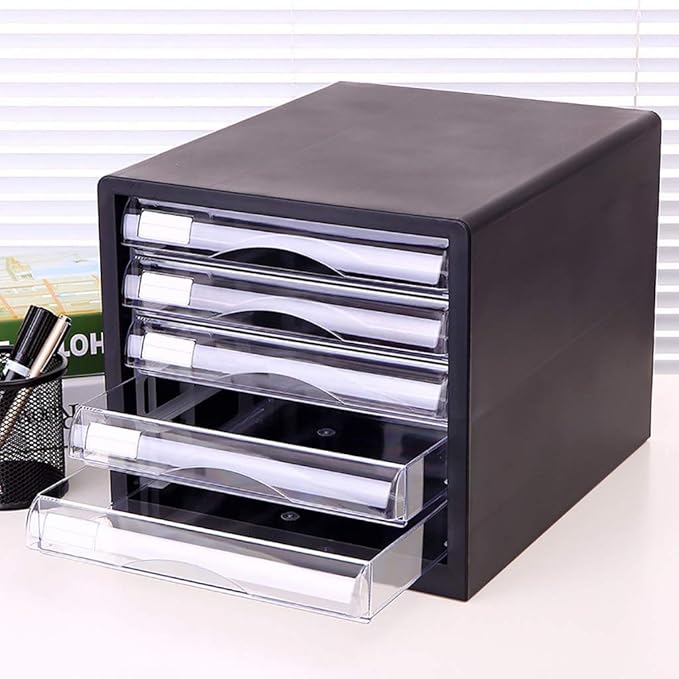 Drawer Sorters Tabletop Office Desktop Drawer Cupboard 5 Layers Data Newspaper Racks Office Supplies Portable Tidy Newspaper Racks-ABS Material (Size : 13.8in11in10.4in)