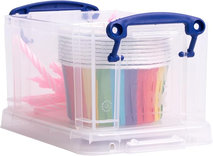 Really Useful Plastic Storage Box 0.7 Litre Clear (Pack of 4)