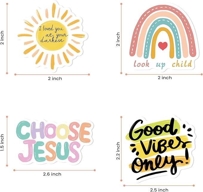Christian Stickers - 200Pcs Inspirational Stickers, Easter Stickers, Waterproof Planner Sticker for Water Bottle, Laptop, Planner, Journaling, Bible Verse Sticker, Christian Gifts - Colorful