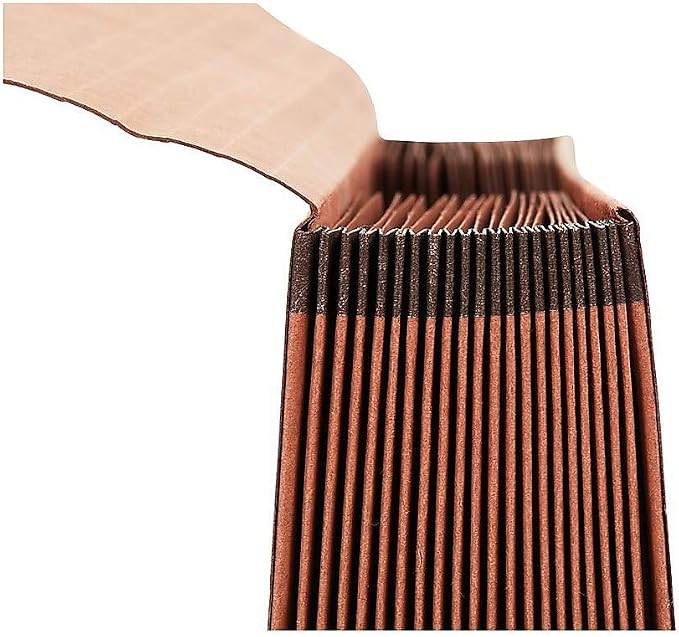 Staples Heavy‑Duty Expanding File, A–Z Index, Letter Size, Durable Brown Redrope with Flap Closure
