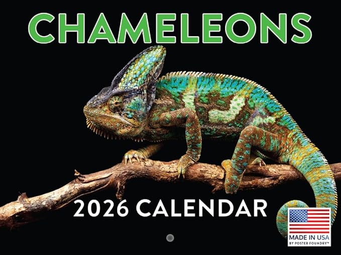Chameleon Calendar 2026 Monthly Wall Calender 12 Month | American Made In The USA
