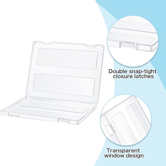 Outus 10 Pieces A4 File Box Paper Photo Storage Box A4 Portable Project Case Clear Plastic Document Magazine Organizer Box for Office School Supplies Accessories 12.52 x 9.5 x 0.95 Inch