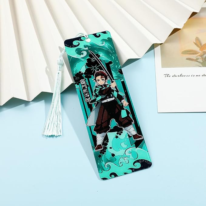 Anime Demon Kamado Acrylic Bookmark - Anime Tanjiron Zenitsu Giyuu Kyoujurou Figure Page Mark Reading Tool, Holiday Gifts for Reading Fans Book Lovers Bookworm (Style F)
