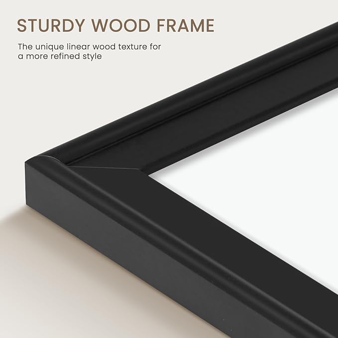 White Board for Wall, 17" x 13" Magnetic Dry Erase Board, Decorative Wooden Frame Whiteboard, Wall Mounted, Aesthetic Writing Board for Home, Office, School - Black