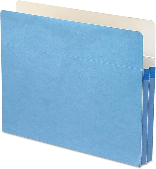 Smead File Pocket, Straight-Cut Tab, 1-3/4" Expansion, Letter Size, Blue, 25 per Box (73215)
