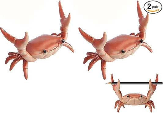 Desk Crab Pen Holder, Creative Weightlifting Crab Pencil Stand, Organizer for Small Items, Cute Office Decor (2pc)