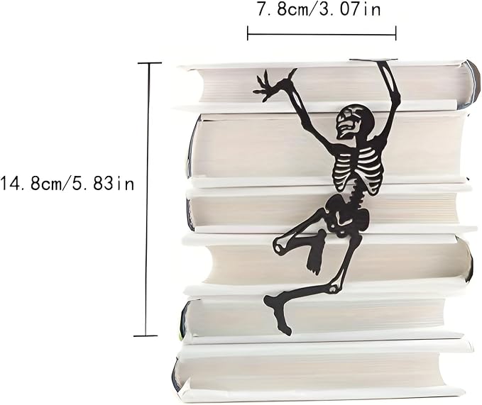 Bookmarks Funny Tainless Steel Metal Cute Unique Book Marks Markers Cool Personalized Novelty Skull Gifts Creative Separadores De Libros Lovers for Reading Women,Men,Kids,Teachers,Students