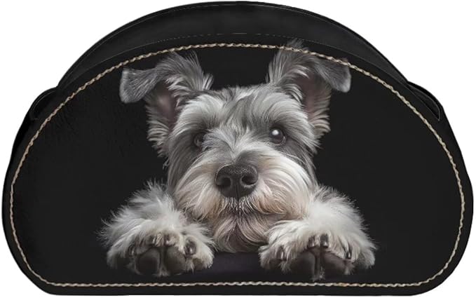 Forchrinse Yorkshire Terrier Remote Control Holder Organizer Box with 5 Compartments,Leather Remote Caddy Storage for Remote Controllers,Office Supplies,Pen,Makeup Brush