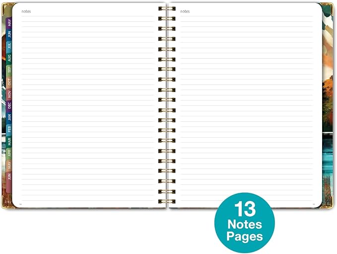 HARDCOVER Academic Year 2026-2027 Planner: 14 Months (May 2026 Through June 2027) 8.5"x 11" Daily Weekly Monthly Planner Yearly Agenda. Bookmark, Pocket Folder and Sticky Note Set (Lake View)