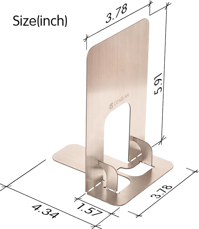 Creative Folding Stainless Steel Bookends,Sturdy and Rustproof,Book Ends, 2 Pieces Metal Bookend, Book Holders for Shelves, Desk Organizers, Book Dividers for Office, School, Bookstore, Home