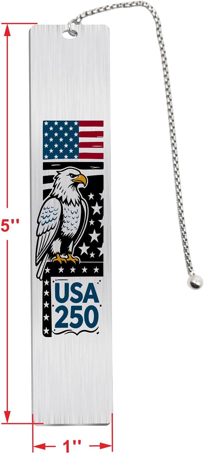 USA 250th Anniversary Merchandise Bookmark, 1776-2026 American 250 Anniversary Flag Hat Stuff Book Mark, Patriotic Gift for Book Lovers, Fourth of July Present