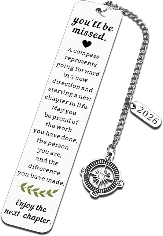 2026 Retirement Teacher Summer Bookmark Gifts for Woman End of School Year Going Away Gift for Women Men Retired Teachers Friends, Coworker Leaving Farewell Goodbye Gifts for Boss Manager Employee