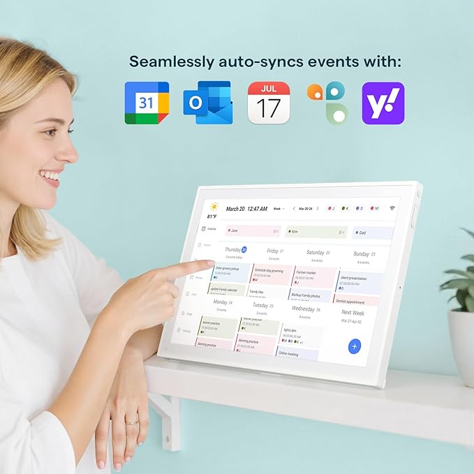 Digital Calendar, 10.1inch Smart WiFi Electronic Calendar&Chore Chart, IPS Touch Screen HD Display for Family Schedules, Share Moments Instantly from Anywhere