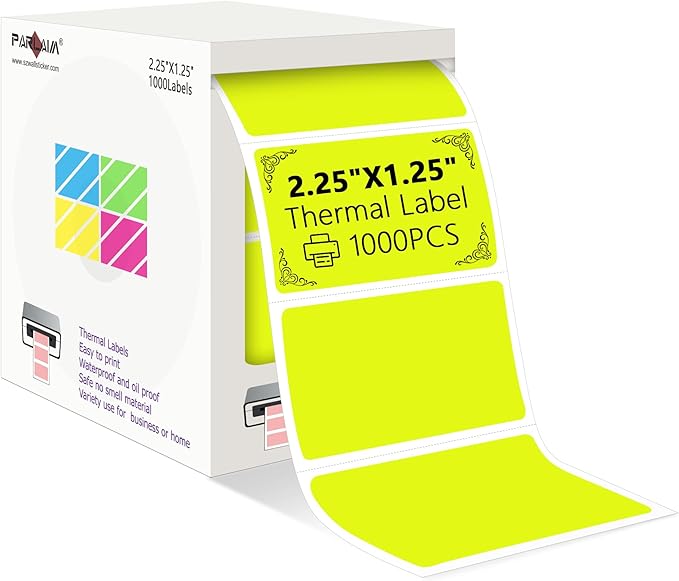 PARLAIM 2.25x1.25 Thermal Labels,1000 Labels Rectangular Direct Thermal Stickers Labels Roll Compatible Thermal Printer, Mailing Labels, Shipping Labels Self-Adhesive Direct Thermal Labels