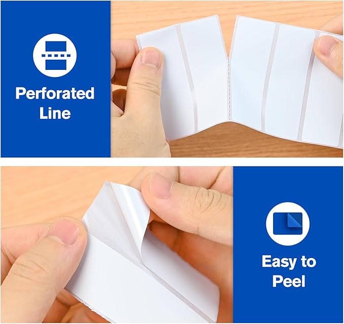 L LIKED 3" x 1" Blank Removable Labels with No Residue, Water and Oil Resistant, Use for Both Home and Office (1 Roll, 1400 Labels)