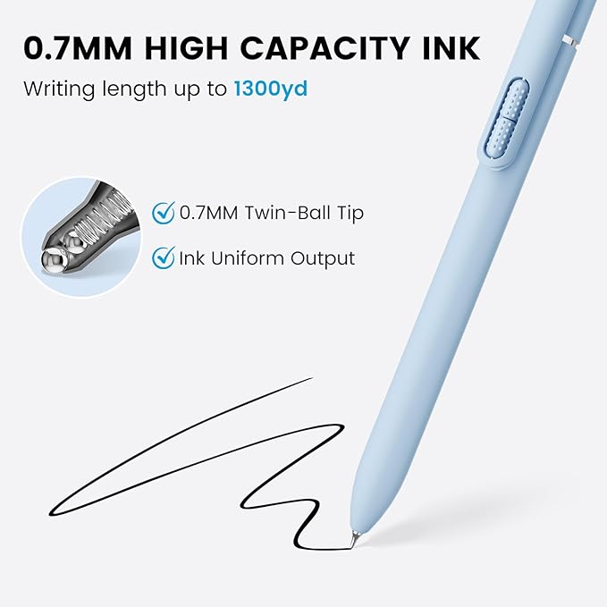 12 Pack Gel Pens, 0.7mm Black Ink Fine Point Smooth Writing with Aesthetic Highlighters, Quick-Dry Long-Lasting Pens Set for Journaling School Office Supplies (6 Pens + 6 Highlighters)
