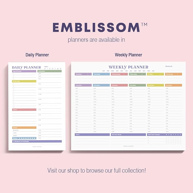 Weekly Planner Notepad, 8.5 x 11" Tear-Off Pad – 70 Undated Sheets, Daily Schedule Deck Organizer with Priorities, To Do List & Checklist for School, Work, Home (White, Colorful, 2 Pack)