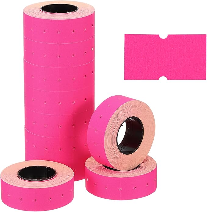 PATIKIL Pricing Labels, 10 Rolls 8000 Price Price Gun Labels Self-Adhesive Rectangular Puzzle Shape Marker Tag Stickers for Date Gun, Rose Red