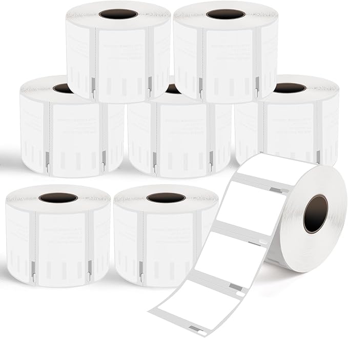 L LIKED 8 Rolls 2.25" x 1.25" Direct Thermal UPC Barcode Strong Adhesive Labels, Compatible with Rollo/Zebra/Jadens/Nelko/Phomemo/Munbyn Desktop Printers and Dymo 30334 Replacement (8000 Labels)