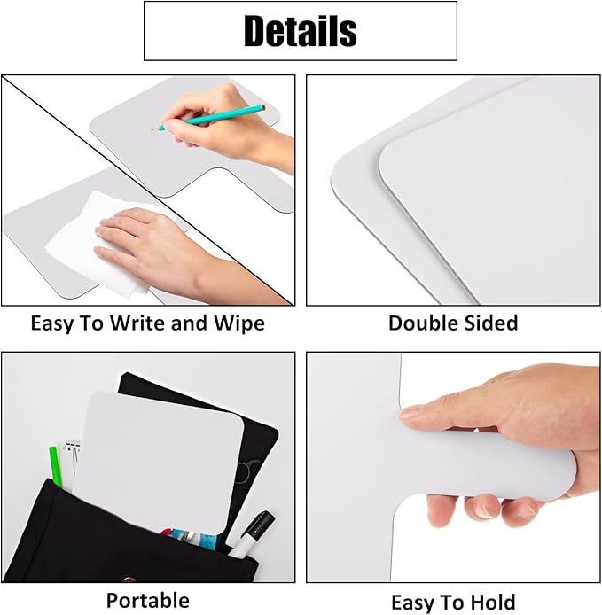 QTLCOHD 25 Pack Dry Erase Answer Paddle 6 x 8 Inch Handheld White Boards for Students Double Sided Auction Paddles for Classroom Teaching Office