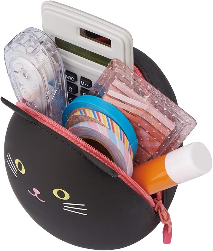 LIHIT LAB PuniLabo Zipper Pouch, Egg-Shaped, 3.8" x 4.7", Penguin (A7783-10)