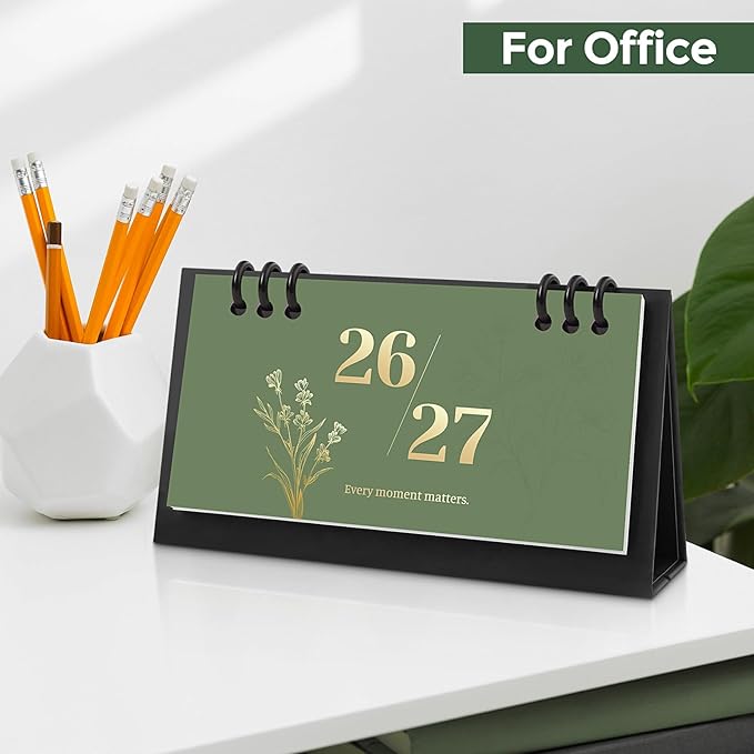 KONVINIT Small Desk Calendar 2026-2027, 6.3" x 3.1", 2026 Desk Calendar - Runs From January 2026 Until December 2027, 24 Months Mini Desktop Calendar for School, Home and Office Supplies