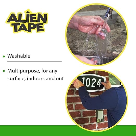 ALIEN TAPE Heavy Duty Double Sided Tape, Nano Tape, Feet Clear Adhesive Tape for Poster Photo Wall Decor As Seen on TV, (18 Rolls - 180 Feet)