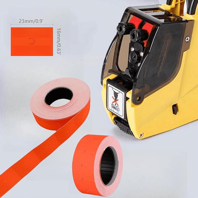 10 Rolls Labels Paper Suitable for MX-6600, MX-6602, YH-689 Price tag 2-line Marking Gun Pricemarker Labels (Without Gun (Red)