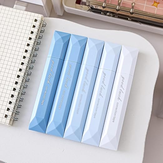 Correction tape pen ins high value gradient silent silent alteration with large capacity smooth continuous correction tape. (Gradient blue 5 sticks)