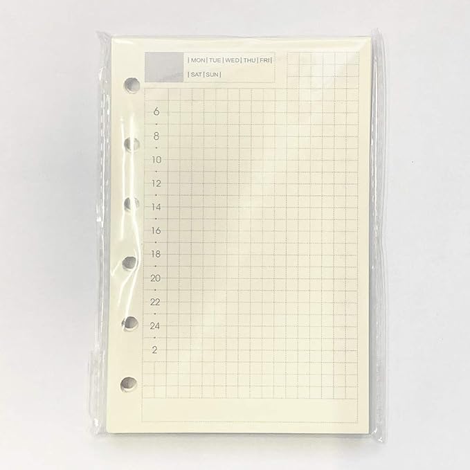 A7 Planner Refill, A7 Agenda Refill Daily Plan for Compatible with Filofax,6 Hole/100gsm, Time Table Notebook Insert Paper for 6 Rings Binder, 4.84 x 3.23'', Harphia
