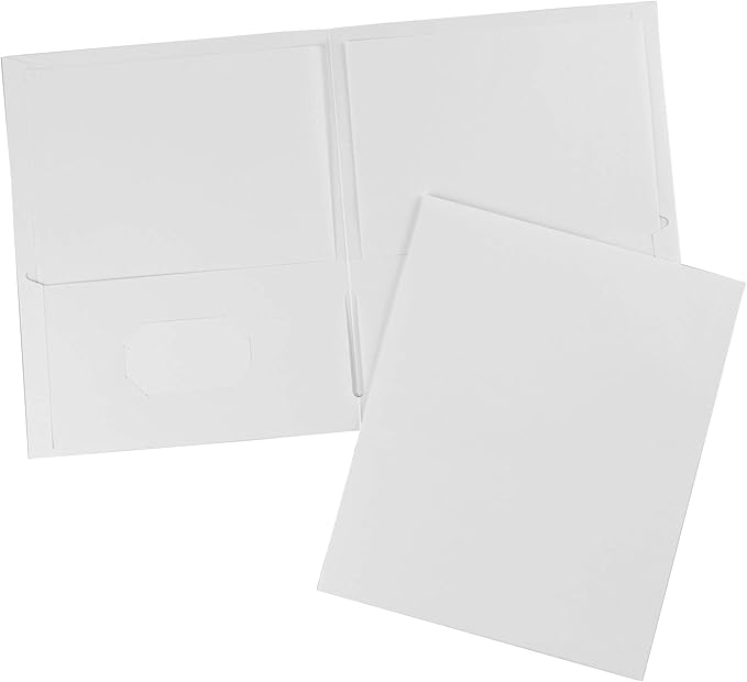 Avery Two Pocket Folders, Holds up to 40 Sheets, Business Card Slot, 25 White Folders (47991)