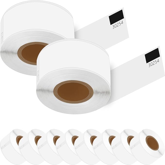 10 Roll (130 Labels/Roll) Compatible for DYMO White/Clear Address Barcode Labels 1-1/8" x 3-1/2" Premium Self-Adhesive Label for LabelWriter 450, 450 Turbo, 4XL, Rollo Zebra Printers (Clear)