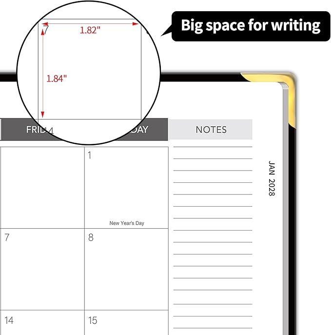 2026-2028 Monthly Planner - 3 Year Monthly Planner 2026-2028, Jan. 2026 - Dec. 2028, 8.5" x 11", 36 Months Calendar Planner with Spiral Bound, Notes Pages, Perfect for School & Office for Women & Men - Black