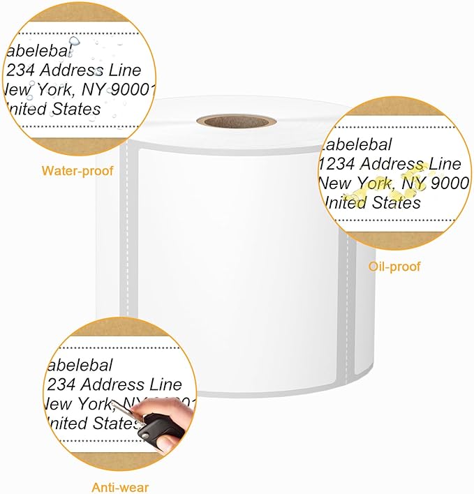 (8400 Pcs/3-Proof 1" Core) Labelebal 12 Rolls 3" x 2" Direct Thermal Label (76mm x 51mm) Multipurpose Shipping Address Mailing Barcodes Labels Compatible for Zebra 2844 & Rollo Desktop Label Printer